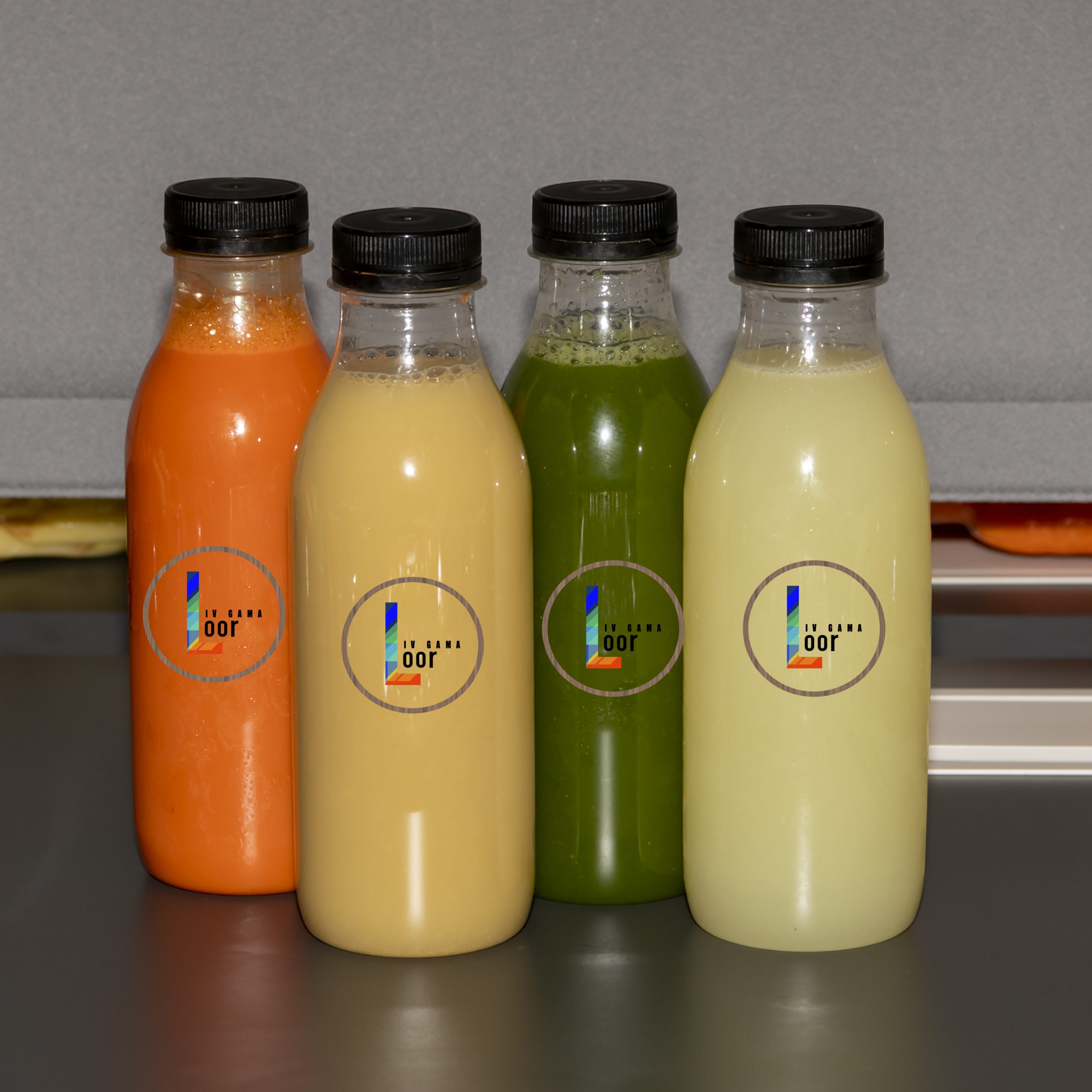 Botellas de zumos de IV Gama Loor
